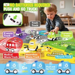 7-in-1 Toddler Truck Toys for 2 3 4 5 Year Old Boys – 17″ Longer Transport Ec…