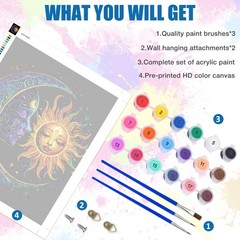Lxmsja Moon Paint by Numbers Kit for Adults, Sun 16×20 inches, black#419