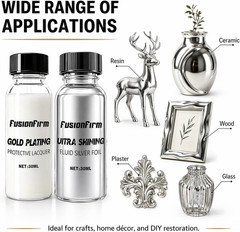 Liquid Leaf Paint – Alcohol-Based Airbrush Paint – High Gloss Finish Silver 1 Fl