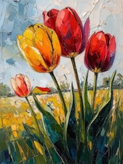 TYPUSOK Tulip Diamond Art Kits for 12X16 IN【Full Tools&Accessories】, Flower-2