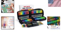 192 Gel Pens Set – Metallic, Neon, Glitter – 2 Cases