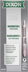Dixon Paint Markers, Medium Tip, Box of 12, WHITE (80229)