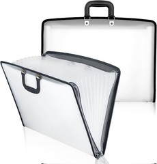 2 Pack 11 x 17 Art Portfolios, Expanding File Organizer with 13 Pocket for Ar…
