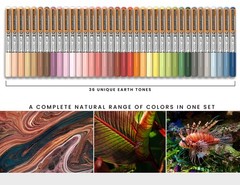 36 Earth Tones Flexible Brush Acrylic Paint Pens AUTOMATIC FLOW CONTROL 1-5mm
