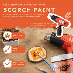 SCORCH PAINT – Wood Burning Paint for Crafts, Stencils, DIY Projects & Pyrograph