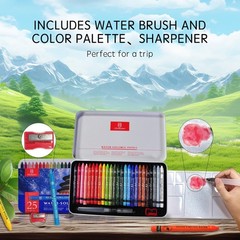 25 Colors WaterSoluble Pastel Crayons Set, MultiTechnique Art Kit with Brush …