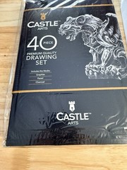Castle Arts 40 Pc Premium Drawing Set Graphite Pastel Charcoal New Sealed