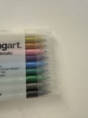 Kingart Twin-Tip Metallic Pens Set 10 Vivid Colors Double-Ended Fine Tips OC19
