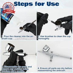 HOMY ARTY Airbrush Cleaner Kit 39.56 fl oz – with Nozzle Cleaner & Cleaning Brus