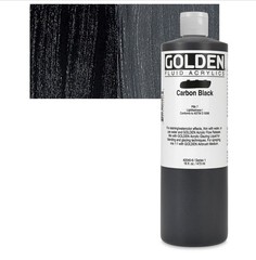 Golden Fluid Acrylic Paint – Carbon Black – 16 Fl Oz