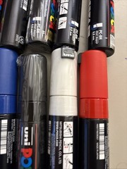 10 Pc – Posca PC-7M Paint Marker Art Pens – Large Bullet Nib 4.5-5.5mm Red Black