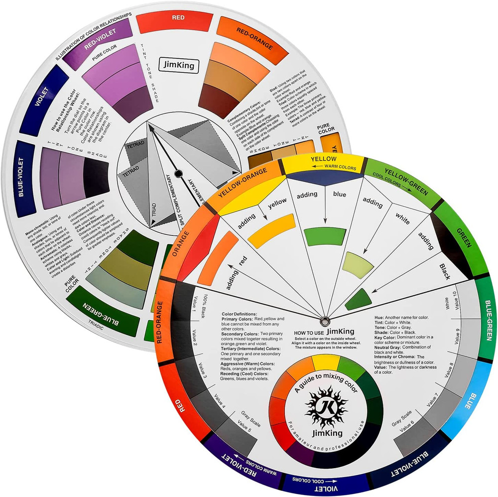 Creative Color Wheel, Paint Mixing Learning Guide, Art Class Teaching Tool for M