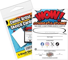 Comic Artist Sketch Cards – Blank Trading Cards 2.5″x 3.5″ – 32pt Thick/5 Cards