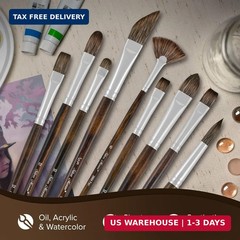Silver Brush 2608S-034 Monza Short Handle Synthetic Mongoose Brush, Glaze Brush,