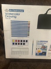 ROYAL LANGSNICKEL ART INSTRUCTOR TRAVEL ARTIST SET WATERCOLOR DRAWING 32 PIECES