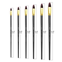 XDT#946 Filbert Art Brush 6Pc #2#4#6#8#10#12 PremiumNylon Acrylic Oil Watercolor