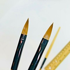 Artist Paint Nail Art Make Up Liner Brush 3Pc Pure Kolinsky Watercolor Acrylic