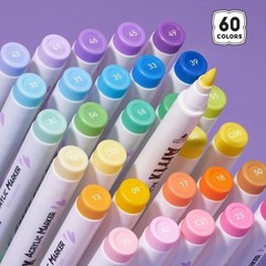 Acrylic Paint Markers Set 60 Colors Non-toxic Waterproof Brush Tip DIY Craft New