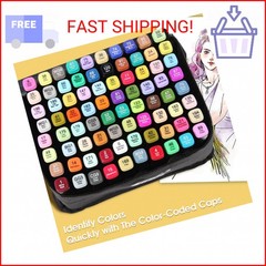 Hyrrt 80 Colors Dual Tips Alcohol Markers, Permanent Sketch Art Markers Pens Set
