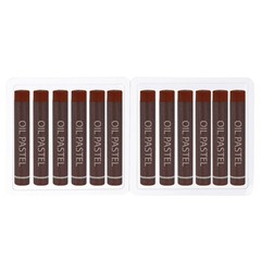 Brown Oil Pastels, 12Pcs Soft Oil Crayons Creamy Pastels Stick Art