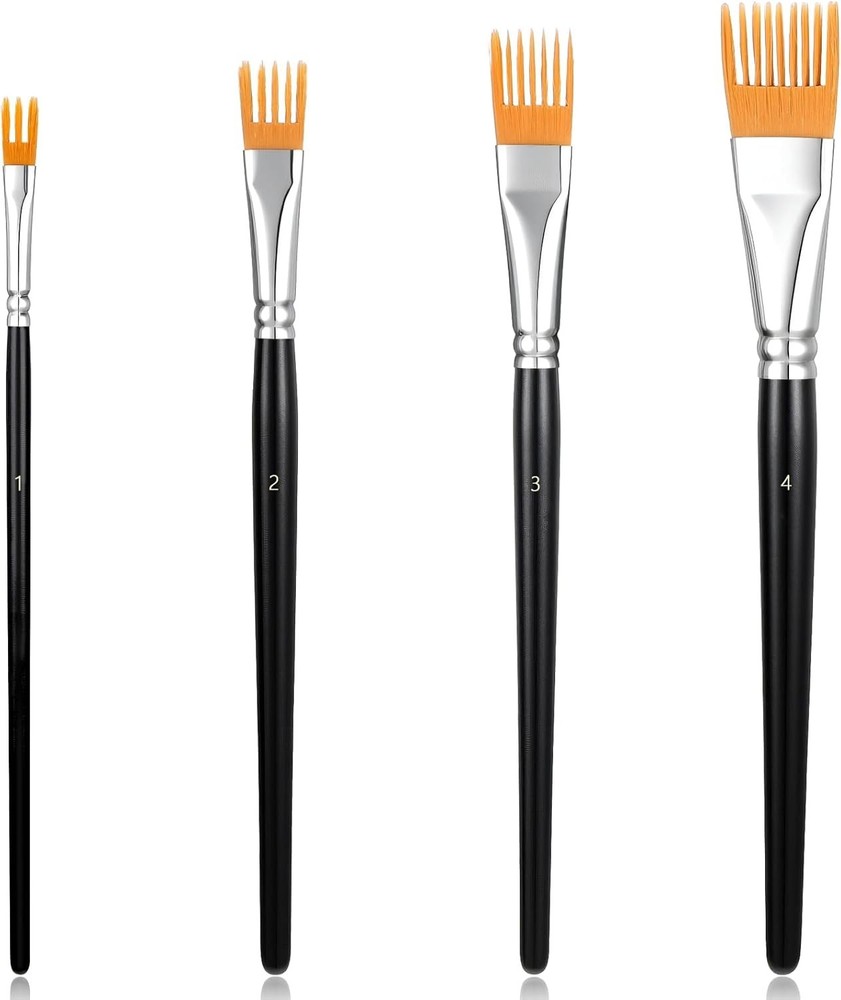 4Pcs Comb Artist Brush Set, Professional Artist Paintbrushes for
