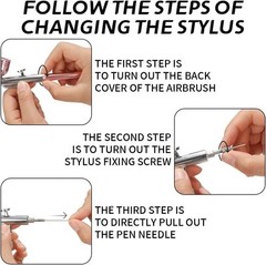 0.2/0.3/0.5mm Airbrush Nozzle Needle Kit Spray Gun Replacement For Maintenance
