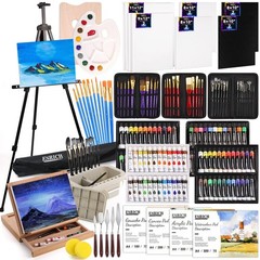 ESRICH 166 Pcs Painting Set, Painting Supplies with 96 Paint(Oil, Watercolor，…