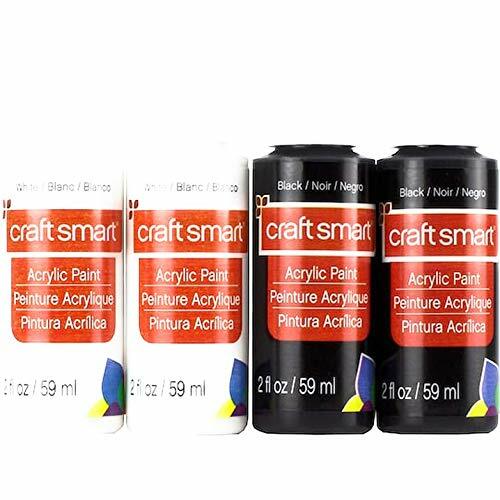 CraftSmart Acrylic Paint Set- Black & White 4 pack