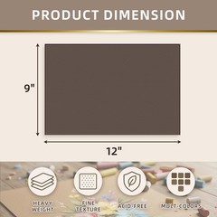Somime 9×12 600gsm Sanded Pastel Paper Pad for Artists, 12 Sheets of 6 Assort…
