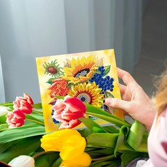 pigpigboss 12 Packs Flower Butterfly Diamond Painting 15 cm x 15 cm, Red