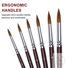 Kolinsky Watercolor Brush Set Pure Kolinsky Sable Hair Pointed Round Art Paint