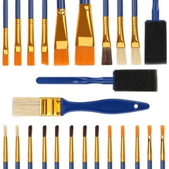 25 All Purpose Paint Brushes Bulk for Kids Craft Acrylic Oil Gouache