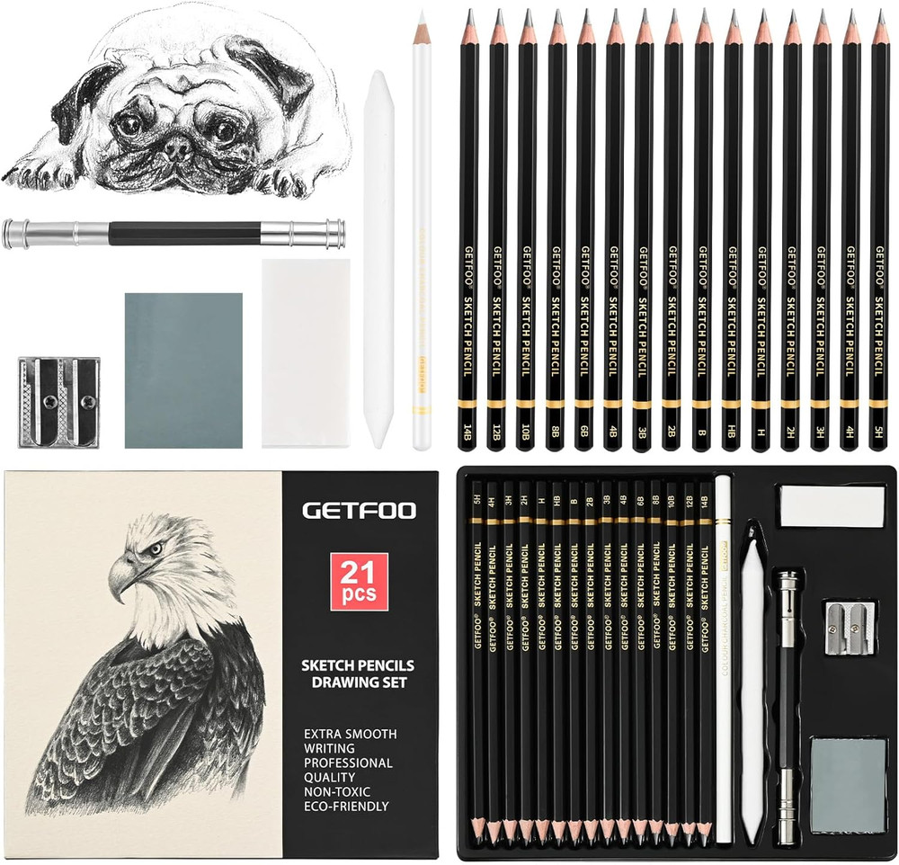 Drawing Sketching Pencil Set 21 Pack Art Pencil Kit with Graphite Pencils (14B-5