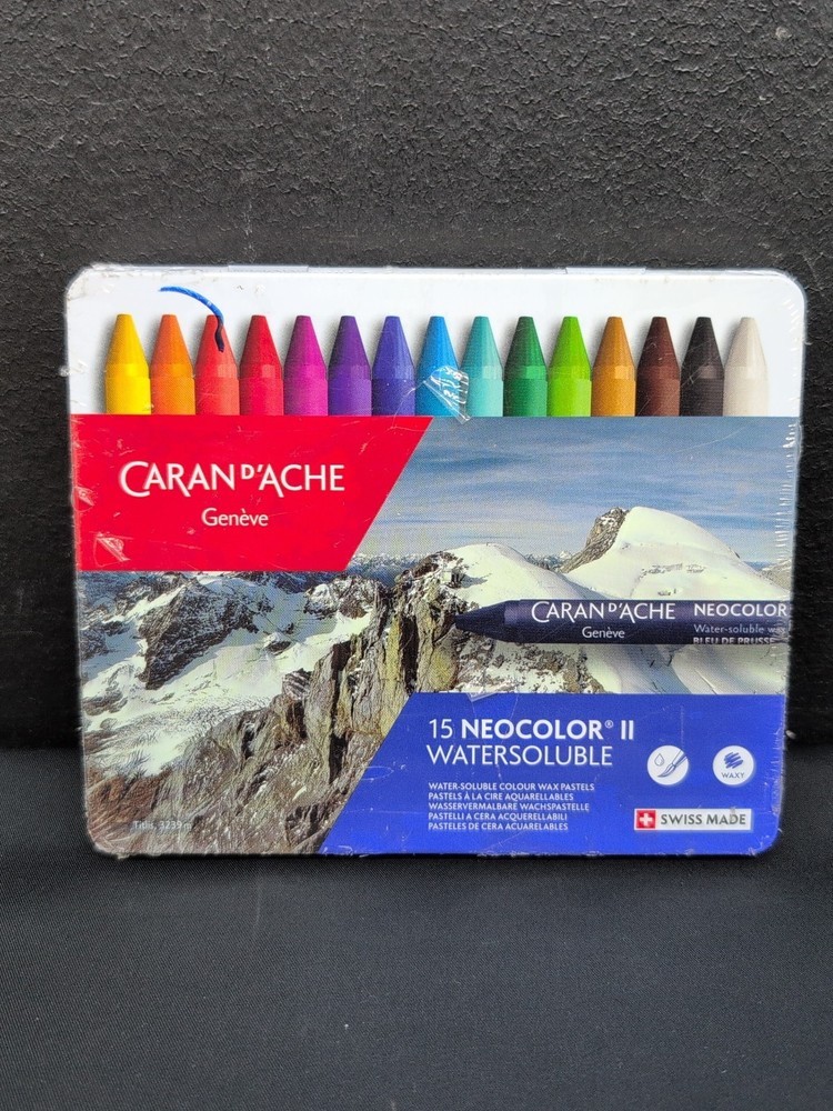 Caran d’Ache Neocolor II Water-soluble Wax Pastels 15 Colors Swiss Made