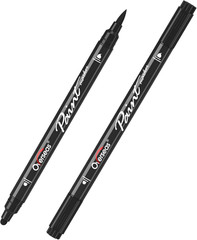 Overseas Black Acrylic Paint Markers, 2 Pack Dual Tip Paint Pens Acrylic Markers