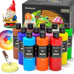Shuttle Art Outdoor Acrylic Paint Set, 12 8 Fl Oz (Pack of 12), 12 Colors