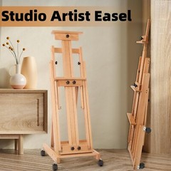 87 Inch Wood Studio Artist Easel Beech Wood Painting Art Easel Standing H-Frame