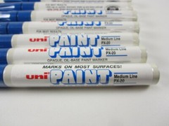 7 Uni-Paint Blue Pens Paint Marker PX-20 Opaque Oil-Based Permanent Medium Line