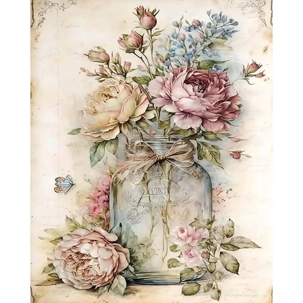 JATOK Paint by Numbers Kit for Adults Beginners, Flower 16×20 inches, PINK