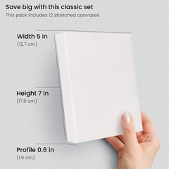 Stretched Canvas 5 X 7 Inches Pack Of 12 Blank White Canvas For Painting For Acr