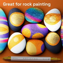 ARTISTRO 24 Metallic Acrylic Paint Markers – Paint Pens for Drawing, Brush + …
