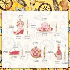 Mixed Life Makeup Brass Alloy Enamel Charms Cowboy Theme Charms_20 pcs