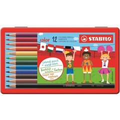 STABILO Colour Pencils Metal Tin of 12 Free UK Postage