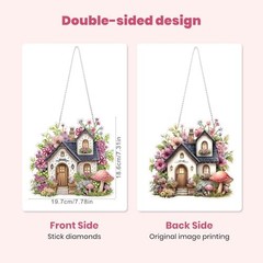 Diamond Art Hanging Kits for Adults Beginners Flowers and Mushrooms Cottage