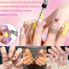 12 Colors Nail Art Marker Pens Set, Nail Markers for Nail Art, Suitable for