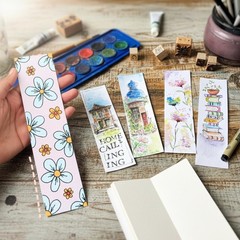 24 Sheets 18cmx5cm 300GSM 60% Cotton Cold Pressed Watercolor Sketch Paper Pad