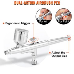 Dual Action Airbrush Kit 120W Electric Spray Gun for Art Nail Tattoo Makeup Mode