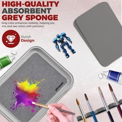 Stay Wet Palette for Acrylic Painting, Easy to Clean, Sturdy and Gray