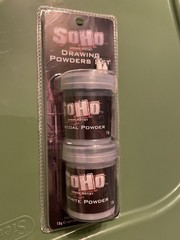 SoHo Urban Artist Drawing Powders Set Charcoal & Graphite 15g Each Black Gray