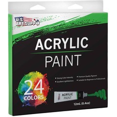 Professional 24 Color Art Acrylic Paint Set, 12ml Tubes, Artist Student Painting